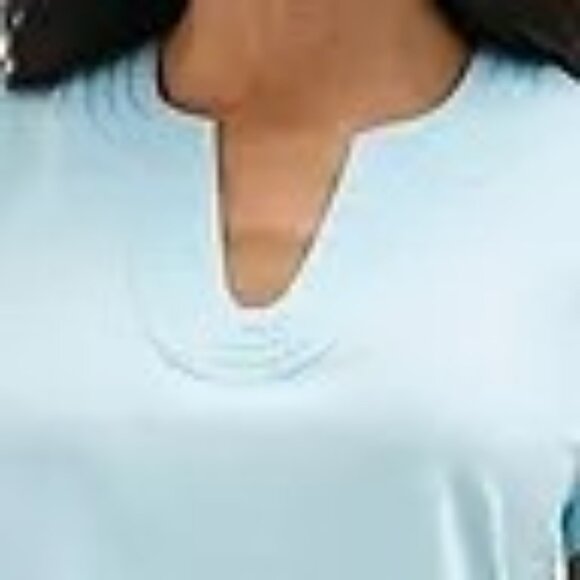 Rafaella $59 Womens Light Blue V-Neck Short Sleeve Top SM NWT - Picture 8 of 11